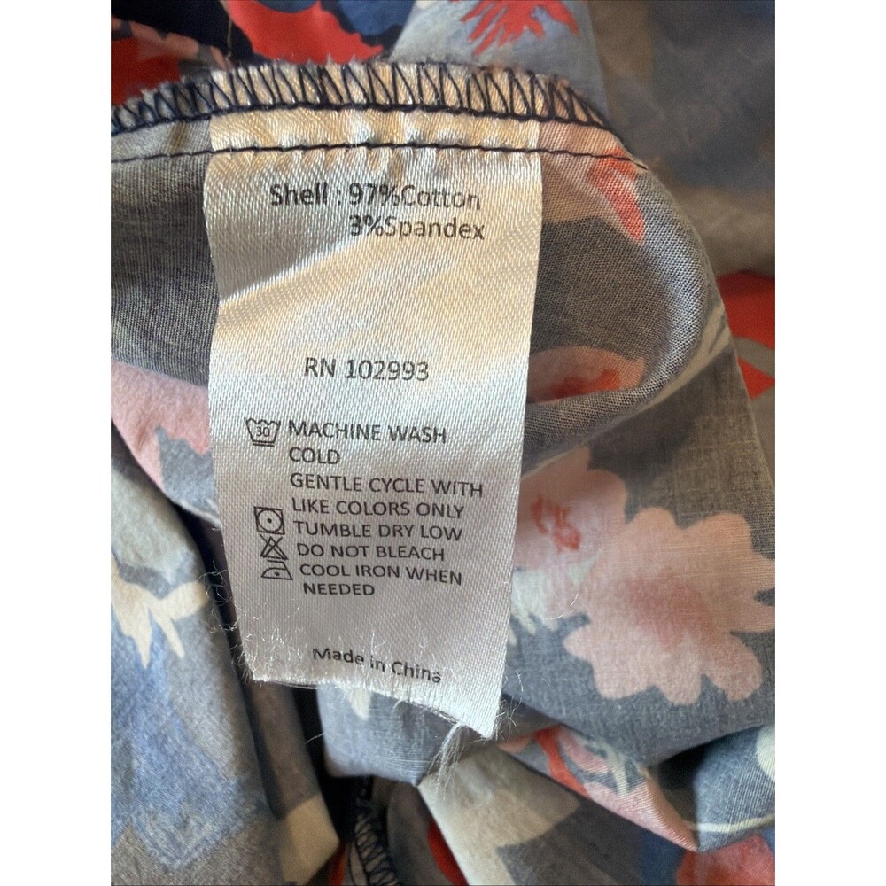 Peter Som Floral Mini Dress Sz 10 Blue Red Tie Back Babydoll Sundress Pockets EU - Picture 16 of 16